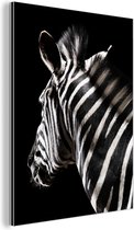Wanddecoratie Metaal - Aluminium Schilderij Industrieel - Zebra - Wilde dieren - Patronen - 60x80 cm - Dibond - Foto op aluminium - Industriële muurdecoratie - Voor de woonkamer/slaapkamer