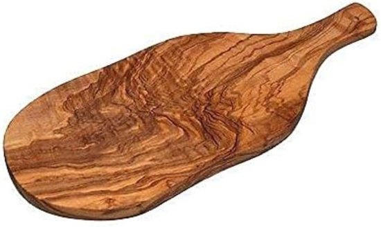 DE OLIJFHOUTEN BOARD® / Ovale Broodplank Van Olijfhout / Ovale Houten Ontbijtplank Snijplank Snackplank Van Olijfhout 30 Cm