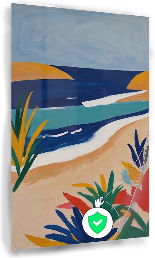 Strand Henri Matisse stijl poster - Henri Matisse poster - Wanddecoratie strand - Retro poster - Woonkamer posters - Decoratie slaapkamer - 60 x 90 cm