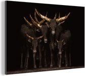 Décoration murale Métal - Peinture aluminium style industriel - Koei - Cornes - Goud - 180x120 cm - Dibond - Photo sur aluminium - Décoration murale industrielle - Pour le salon/chambre à coucher