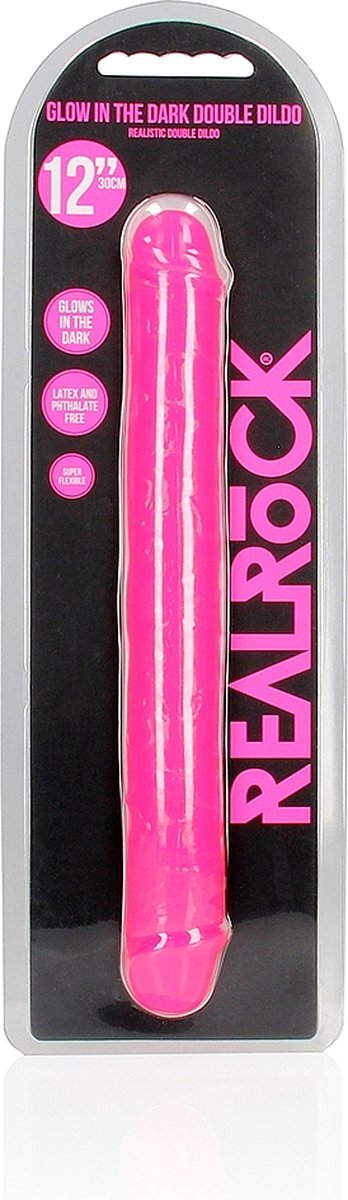 REALROCK - 12 inch - double dong - ribbels - glow in the dark - roze