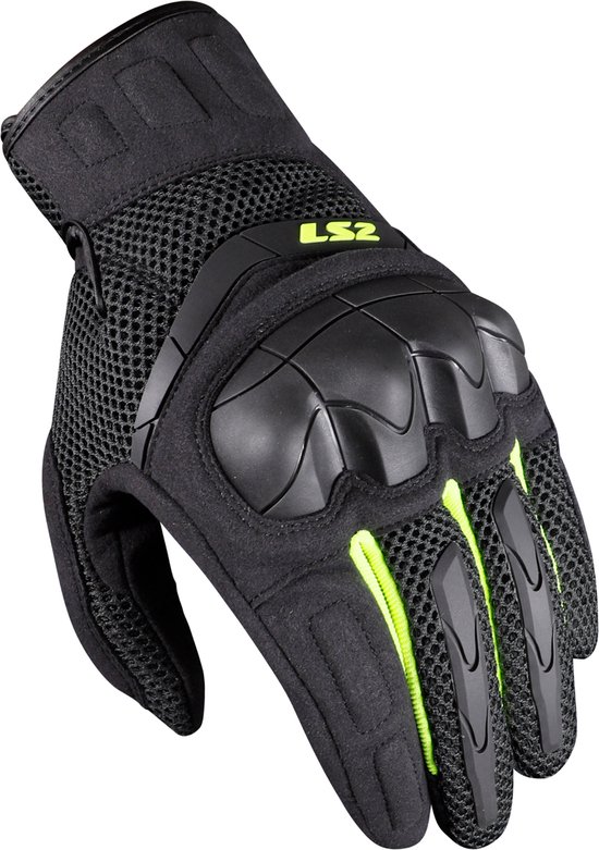 LS2 Handschoenen LS2 Kubra grijs / fluor geel maat XL - motor handschoenen - scooter handschoenen