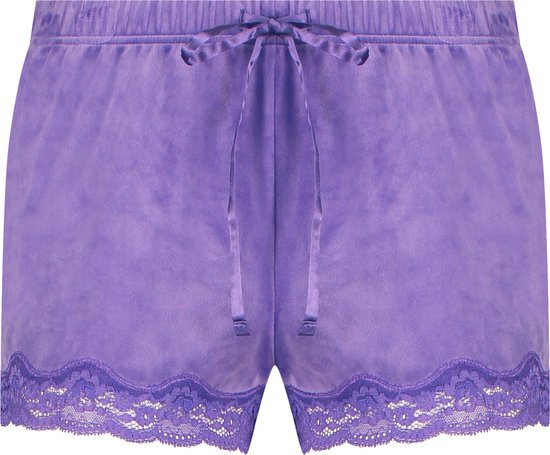 Hunkemöller Shorts Velours Lace Paars M