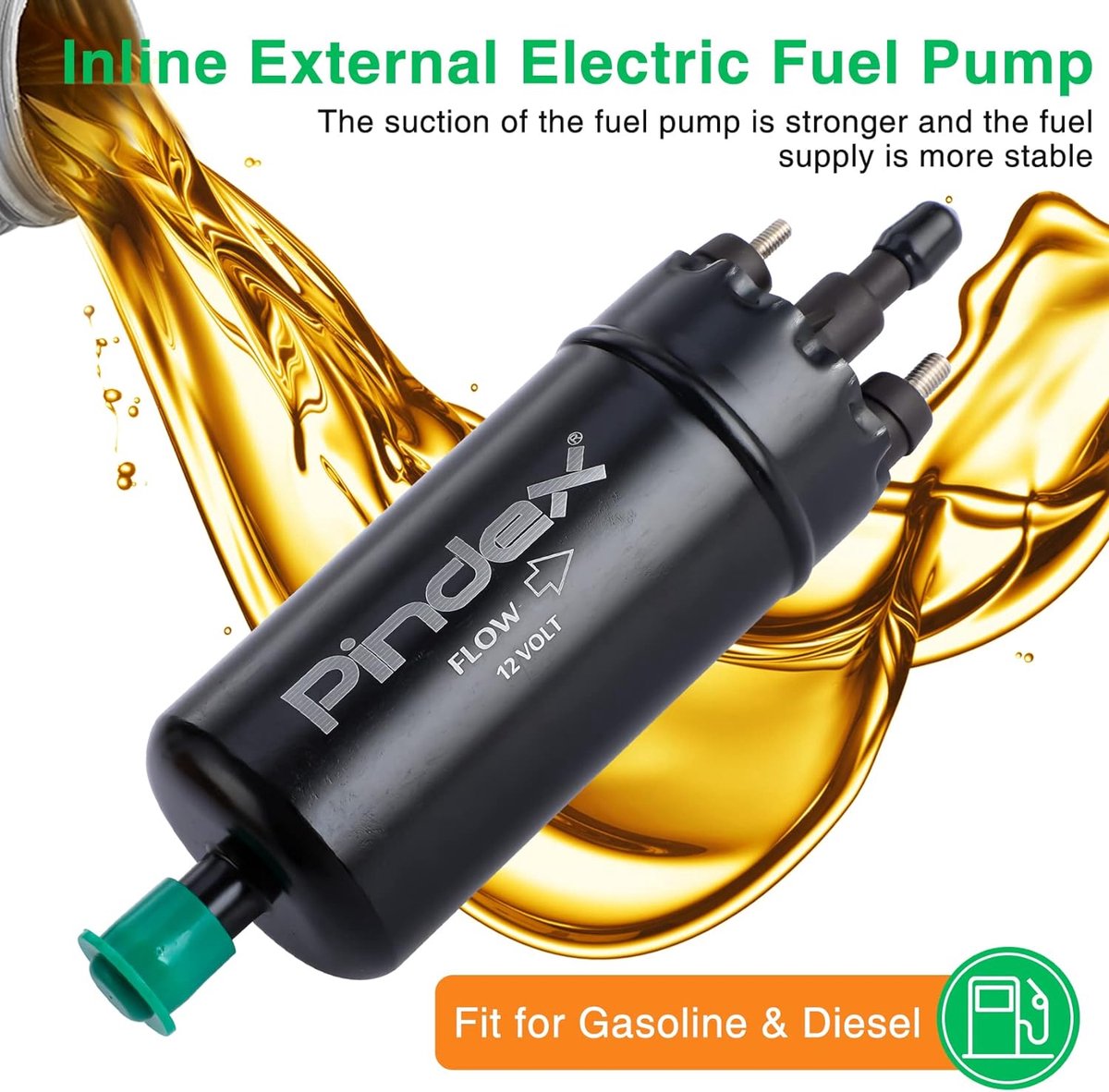 Bisenya 0580464070 Elektrische hogedruk-brandstofpump 12V 92927023 60546091 Compatibel met 82308678 4421193 90292723 Inline-brandstofpump, benzinepomp voor benzine, diesel, universeel (Rood