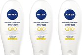 Nivea Crème Mains Anti-Âge - avec Filtres Q10 et UV - 3 x 125 ml