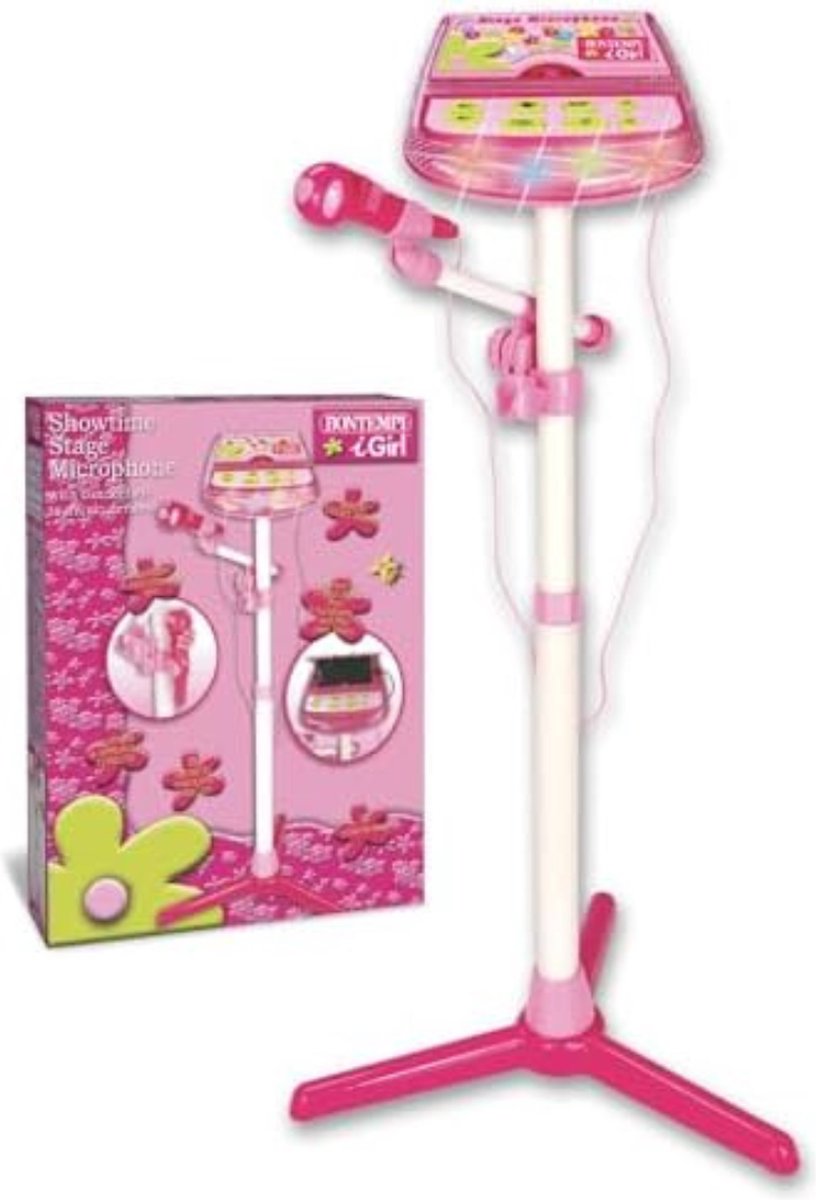 Kinder microfoon met standaard met bluetooth en lichteffecten