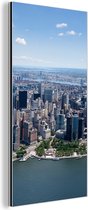 Wanddecoratie Metaal - Aluminium Schilderij Industrieel - New York - USA - Skyline - 20x40 cm - Dibond - Foto op aluminium - Industriële muurdecoratie - Voor de woonkamer/slaapkamer