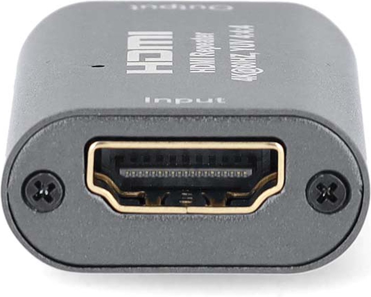 Nedis HDMI-Repeater - 40 m - 4K@60Hz - 18 Gbps - Metaal - Antraciet