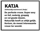 Katja Woordenboek Fotolijst met glas 50 x 70 cm - Prachtige kwaliteit - jarig - verjaardag - kado - Canvas - incl ophangsysteem - Poster - Grappig - cadeau