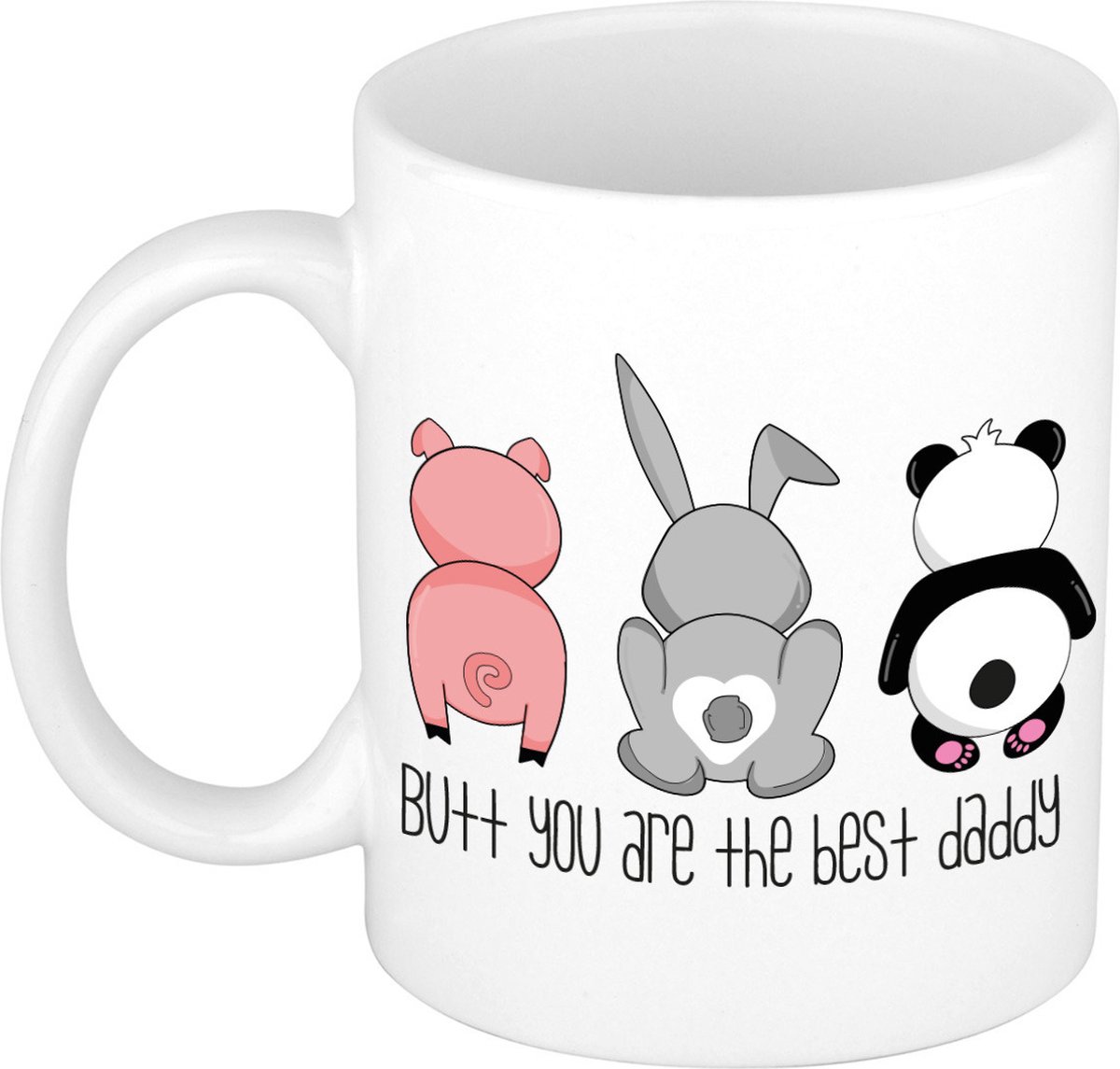 Bellatio Decorations Cadeau koffie/thee mok voor vader - wit - beste papa - 300 ml - Vaderdag