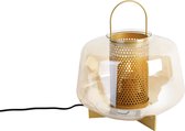 QAZQA kevin - Art Deco Tafellamp - 1 lichts - H 32.5 cm - Goud/messing - Woonkamer | Slaapkamer | Keuken
