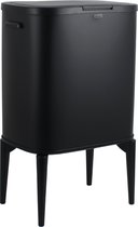 Luzzo® New York Push Poubelle de tri 18 litres 2 poubelles - Zwart