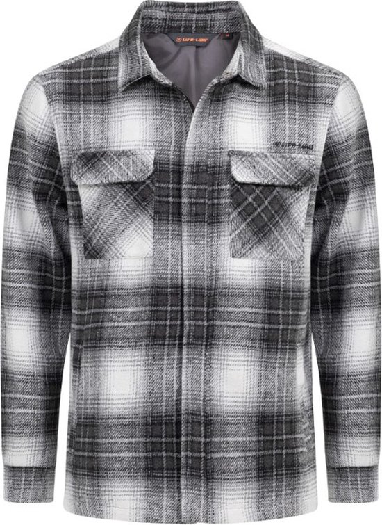 Life Line blouse Pico - blouse/jas Pico - zwart/grijs geblokt - borstzak - maat XL