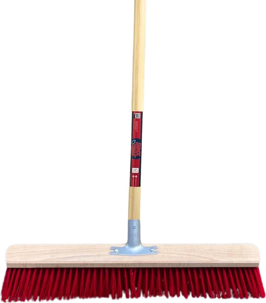 Goedkoopste Synx Tools Stal bezem Nylon 60 cm Buiten Bezem incl. Steel 150 - Straatbezem Kunststof haren - Stalbezem - Bezems - Buitenbezem - schoonmaak