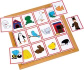 Educo Sorteerlotto - Dieren en hun huisjes - Houten speelgoed - Houten puzzel - Educatief speelgoed - Kinderspeelgoed - 34x34cm - 9 stukjes