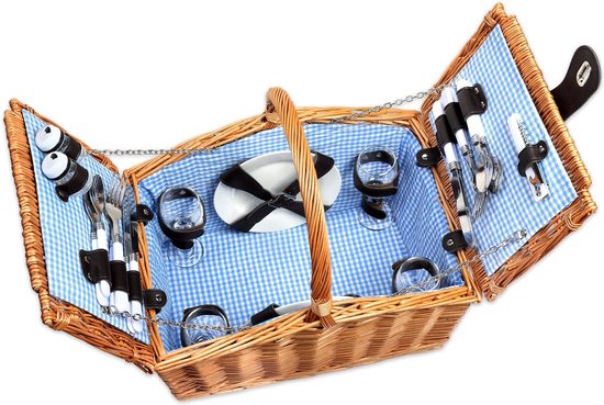 Rieten picknickmand rotan 9171GR | Mandenmakerij en