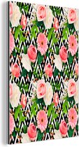 Décoration murale Métal - Peinture Aluminium Industrielle - Fleurs - Roses - Rose - 60x90 cm - Dibond - Photo sur aluminium - Décoration murale industrielle - Pour le salon / chambre