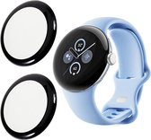 Protecteur d'écran adapté à Google Pixel Watch 2 / Pixel Watch Full Cover Zwart (Pack de 2)