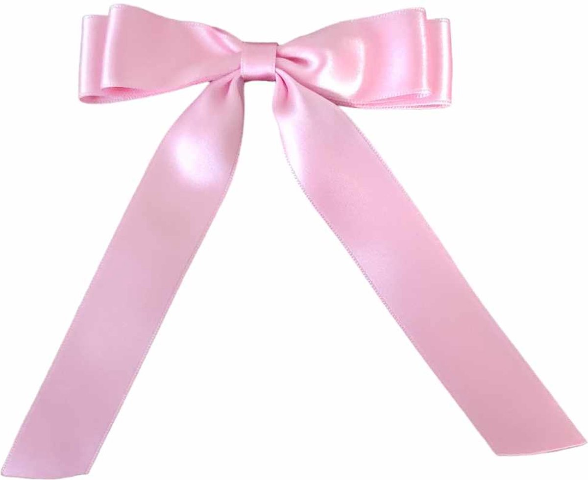 Haarknip Satijnen Strik - Kinder Haarspeldje met Alligator Clip - Trendy Haaraccessoire Meisjes - Roze