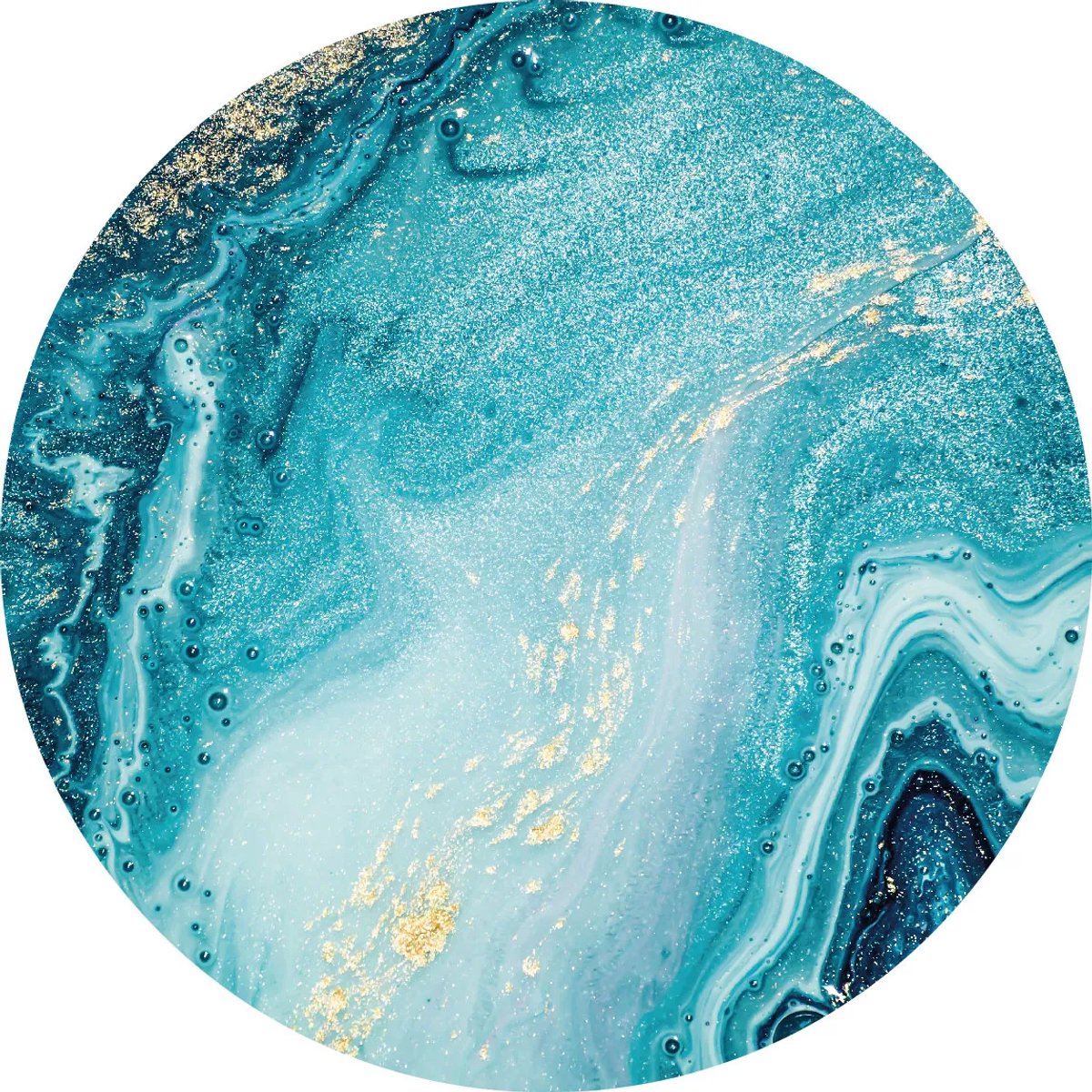 Vinyl | Vloerkleed vinyl rond | Blue lagoon | 120 Rond | Ontdek het Vloerkleed vinyl rond | Blue lagoon: stijlvol, duurzaam en makkelijk schoon te maken. Perfect voor gezinnen en huisdieren, met levendige kleuren die elke ruimte opfleuren!
