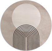 Label2X - Muurcirkel abstract regenboog zon - Ø 100 cm - Forex - Multicolor - Wandcirkel - Rond Schilderij - Muurdecoratie Cirkel - Wandecoratie rond - Decoratie voor woonkamer of slaapkamer