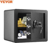 BoerCom® Vevor - Veiligheids Kluis - Brandwerende Kluis - Elektronische Kluis - Kluis Met Cijferslot - 2 sleutels - 14 L - Zwart