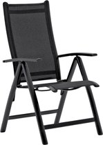 ElixPro - Chaise de jardin - 7 positions réglables - Chaise de jardin en aluminium - Pliable - Zwart