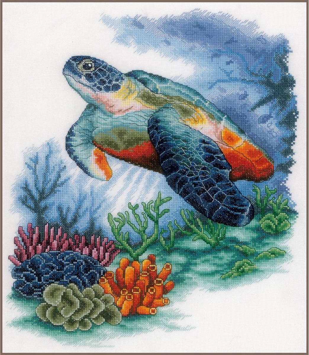 Lanarte borduurpakket PN0201941 schildpad onderzeese schatten
