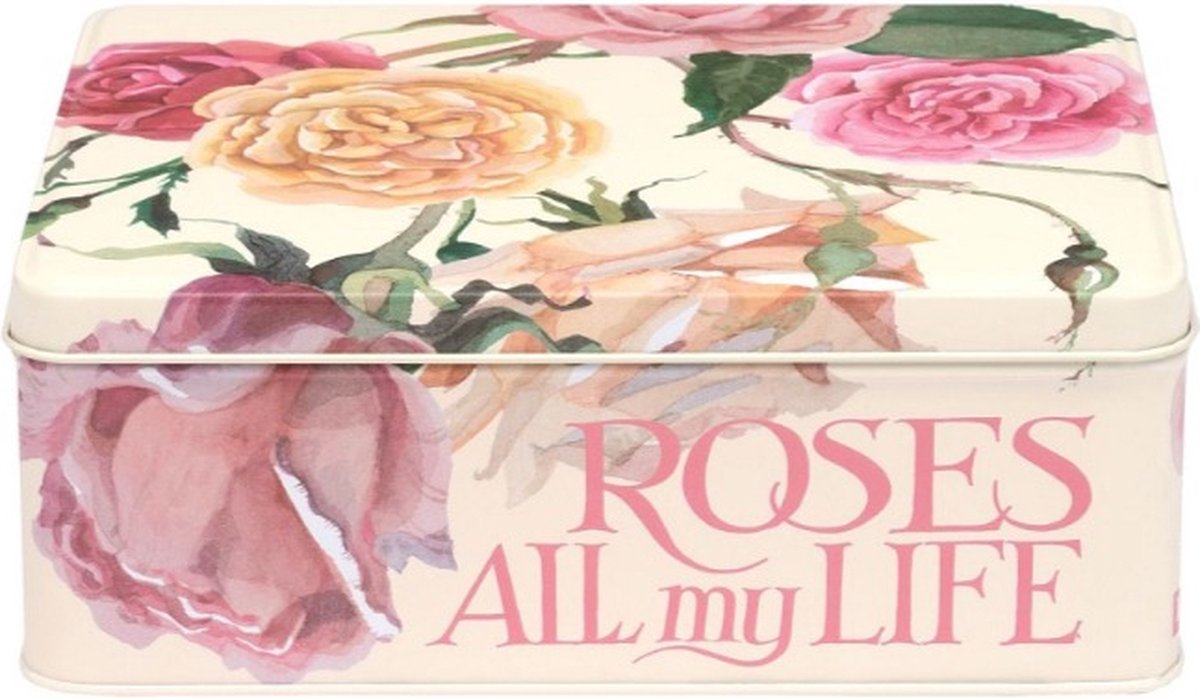 Emma Bridgewater - Bewaarblik Roses All My Life - Roze - Blik - Rechthoek - 19,5 x 15,4 x 7,5 cm