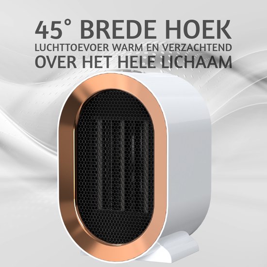 Eco Warmte® Premium Elektrische Verwarming - Elektrische Kachel - Ventilatorkachel - Keramische Kachel - Luxe Heater - 2 Standen - 800/1200 Watt - LED Indicatie - Wit