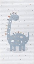 SURYA Vloerkleed - Machinewasbaar Kinderkamer, KinderTapijt, SpeelTapijt - Dinosaurus DINO - Beige/Grijs - 80x150cm