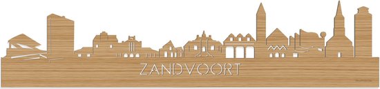 Skyline Zandvoort Bamboe hout - 80 cm - Woondecoratie - Wanddecoratie - Meer steden beschikbaar - Woonkamer idee - City Art - Steden kunst - Cadeau voor hem - Cadeau voor haar - Jubileum - Trouwerij - WoodWideCities