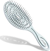 Ninabella haarborstel antiklit dames en heren - Spiraalvormige anti klit borstel - Detangler brush - Stijlborstel krullen of steil haar - Groenblauw