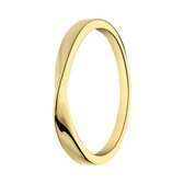 Lucardi Dames Zilveren goldplated ring twist - Ring - 925 Zilver - Goudkleurig - 17 / 54 mm