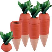 Relaxdays waterdruppelaar keramiek - wortel - set van 4 - druppelsysteem potplanten