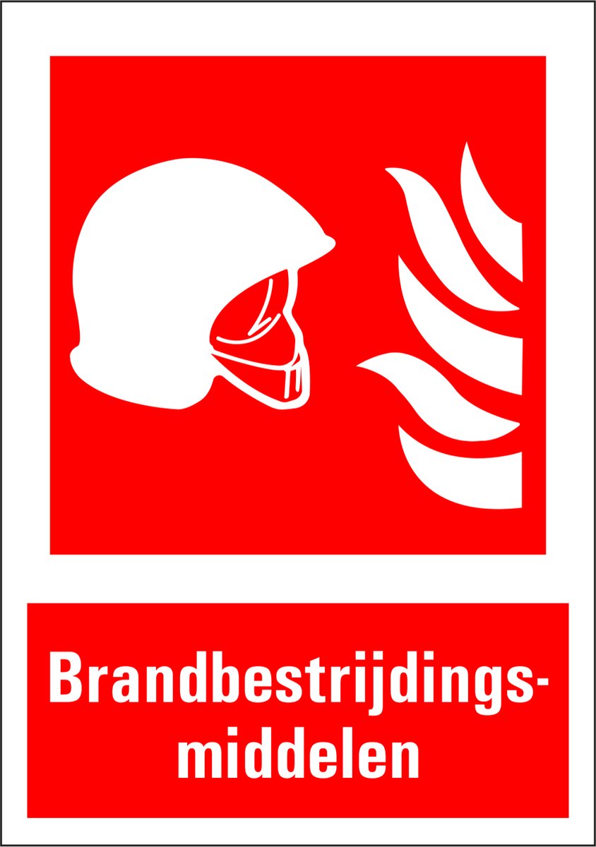 Brandbestrijdingsmiddelen sticker met tekst 148 x 210 mm
