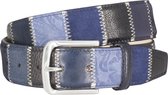 LINDENMANN leren heren riem - blauw - Maat: 115