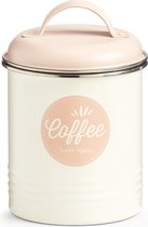 Zeller Koffiebewaarblik - Metaal - Wit/Roze - Coffee Sweet Home