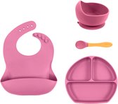 SFT Products 5-Delige Baby Eetset Roze - Babyservies - Kinderservies - Babybestek