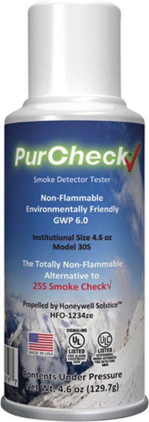 Professioneel gecertificeerd testgas voor rookmelders (niet brandbaar) PurCheck® 150ml