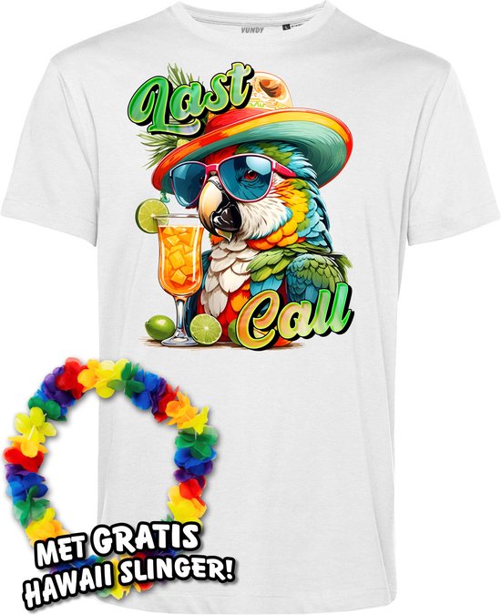 T-shirt Last Call | Toppers in Concert 2024 | Club Tropicana | Hawaii Shirt | Ibiza Kleding | Wit | maat S