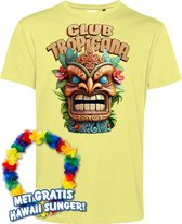 T-shirt Tiki Masker | Toppers in Concert 2024 | Club Tropicana | Hawaii Shirt | Ibiza Kleding | Lichtgeel | maat 4XL