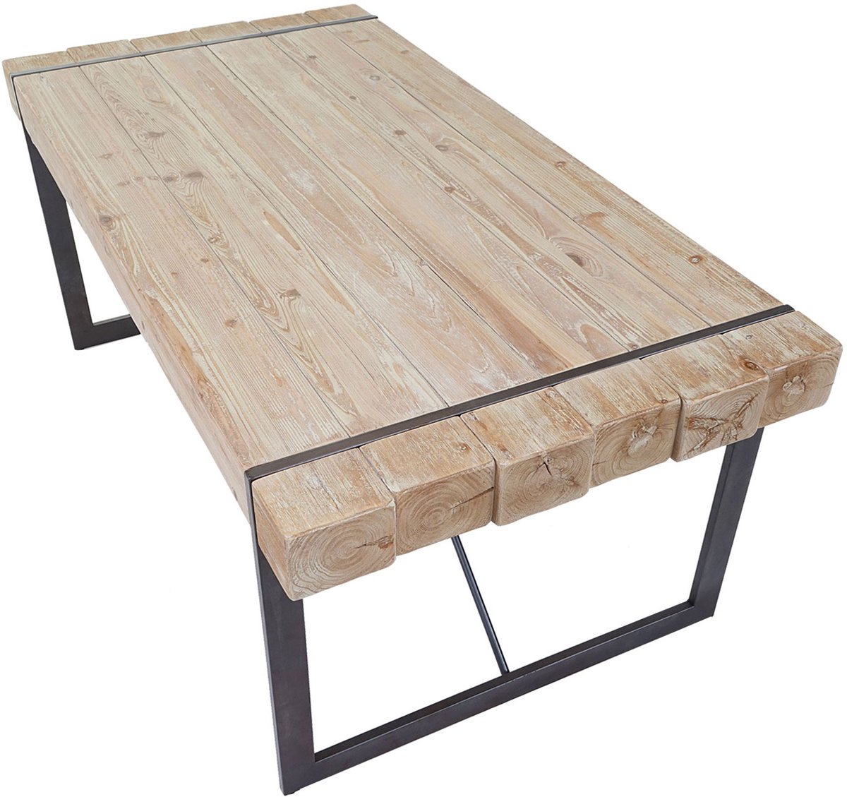 Cosmo Casa Eettafel - Eettafel - Rustieke massief dennenhouten eettafel - Gecertificeerd - Natuurlijk 80x180x90cm Bruin