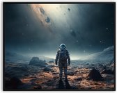 Astronaut fotolijst met glas 40 x 50 cm - Prachtige kwaliteit - Slaapkamer - Woonkamer - Planeet - Ruimtevaarder - Space - Harde lijst - Glazen plaat - inclusief ophangsysteem - Grappige Poster - Foto op hoge kwaliteit uitgeprint