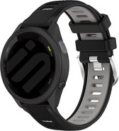 Bracelet de sport en silicone Strap-it Smartwatch - adapté pour Garmin Vivoactive 4 (45 mm) / Venu 2 / Venu 3 / Forerunner 255 / Forerunner 265 - noir/gris