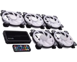 Gelid Solutions Amber 8 Pro Fan Kit - RGB controller - 5 x 120 mm fans - 1600 rpm - RGB Led Fan - zwart