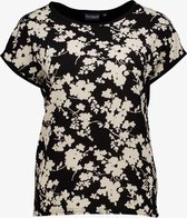 TwoDay dames T-shirt zwart met bloemenprint - Maat S