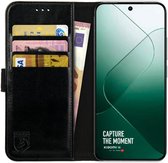 Rosso Element Book Case Wallet Hoesje Geschikt voor Xiaomi 14 | Portemonnee | 3 Pasjes | Magneetsluiting | Stand Functie | Zwart