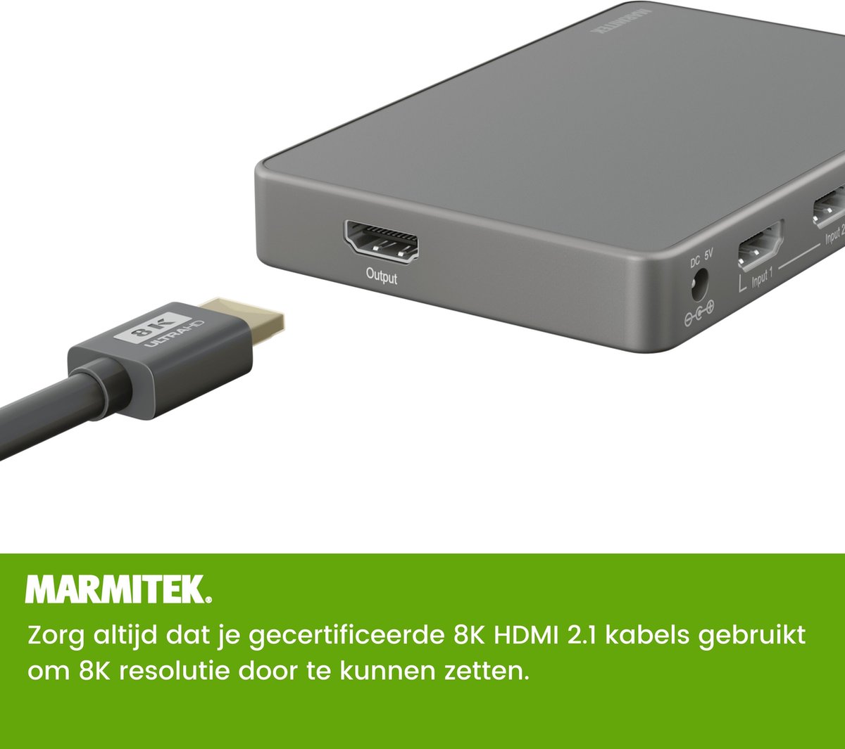 Commutateur HDMI Marmitek AS28 2.1 - 8K 4K120Hz VRR ALLM 2 Entrées/1 Sortie