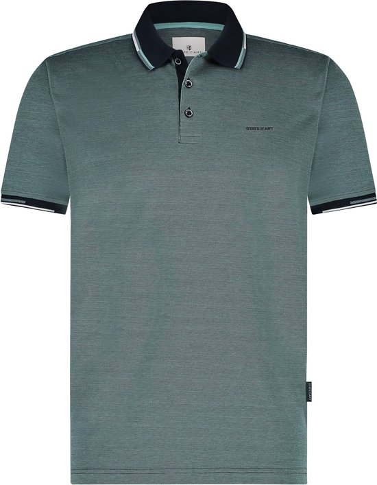 State of Art - Pique Polo Turquoise - Modern-fit - Heren Poloshirt Maat L